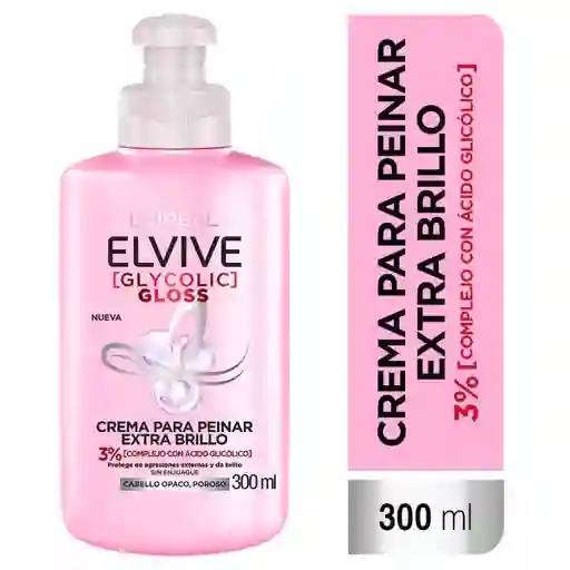 Crema para Peinar Elvive Loreal Paris Glycolic Gloss 300 ml