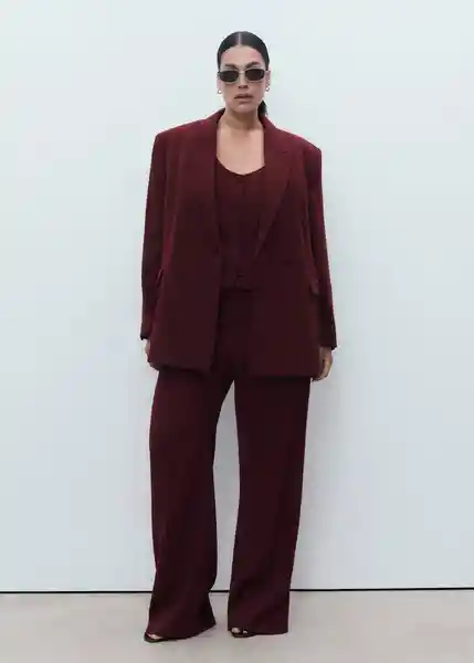 Blazer Americana Iguana Granate Talla XL Mujer Mango