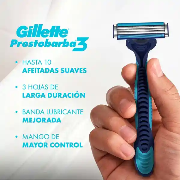 GILLETTE Prestobarba 3 Fresh Cuchilla de Afeitar con Eucalipto Máquina de Afeitar Hombre Desechable Afeitada Refrescante Afeitadora para Barba 4 Uds