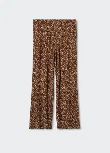 Pantalón Traves Marron Talla M Mujer Mango