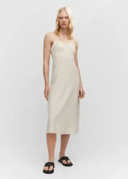 Vestido Boscol-H Crudo Talla XS Mujer Mango