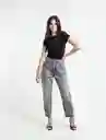  Camiseta Mujer Negro Puro Ultraoscuro Talla M Naf-Naf 