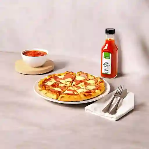 Pizza 6 Porciones Jamon Y Queso + 250ml