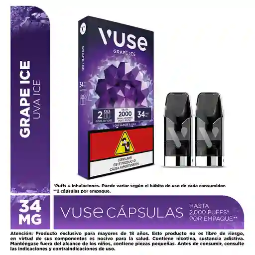 Vuse Go Vaporizador Pods Grape Ice (34 mg)