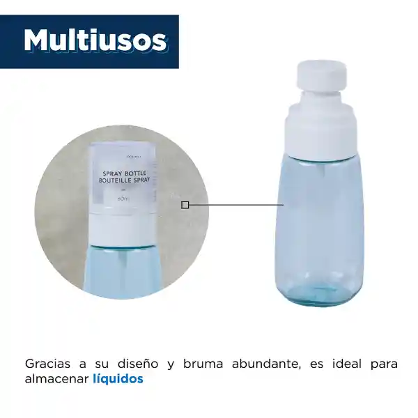 Botella Spray Azul 60 mL Miniso