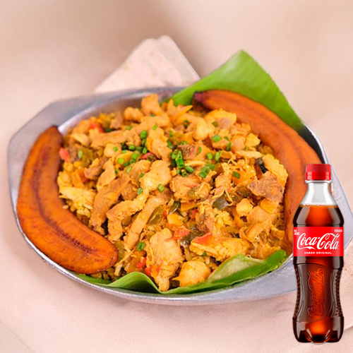 Arroz c/ pollo personal +cocacola 400ml