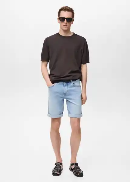 Bermuda Rock Tejano Medio Talla 38 Hombre Mango