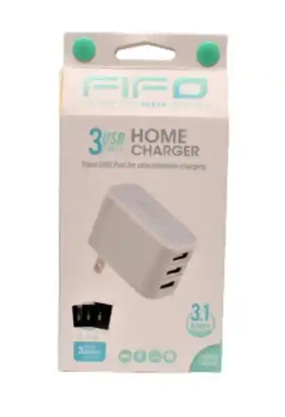 Fifo Cargador Triple Puerto Usb