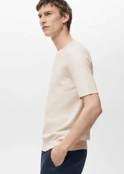 Camiseta Tricot Paule Marfil Talla M Hombre Mango
