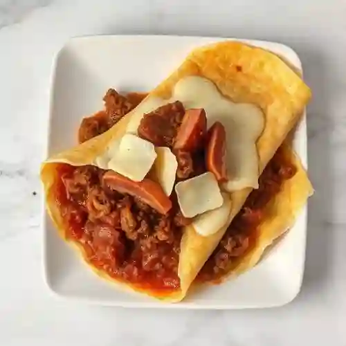 Crepe de Boloñesa, Jamón y Queso