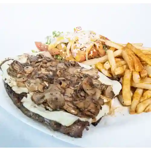 Churrasco Queso y Champiñones