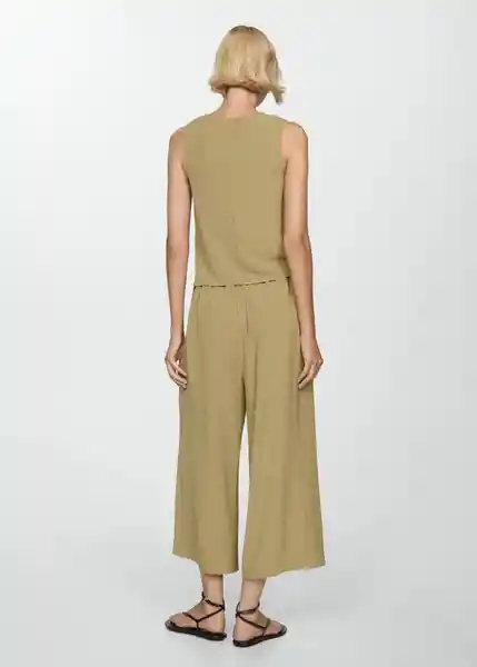 Pantalón Burbu-H Khaki Talla L Mujer Mango