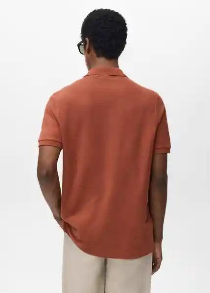 Camiseta Polo Rea Terracota Talla S Hombre Mango