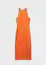 Vestido Lia Naranja Talla M Mujer Mango