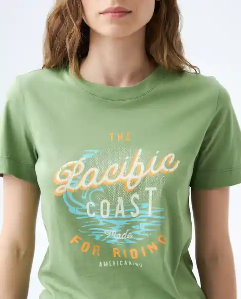  Camiseta Mujer Verde Talla L 602E001 AMERICANINO 