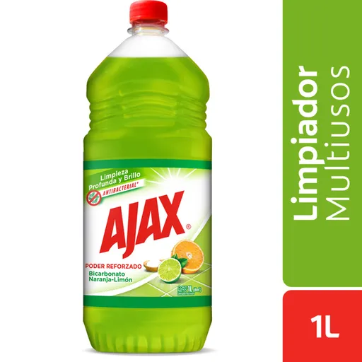 Ajax Limpiador Líquido Multiusos con Bicarbonato Naranja y Limón