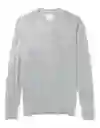 American Eagle Suéter Icon Cuello v Gris Claro Talla Medium