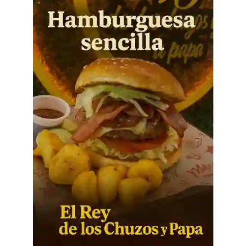 Hamburguesa Sencilla +papas