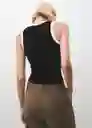 Top Fine Negro Talla XS Mujer Mango