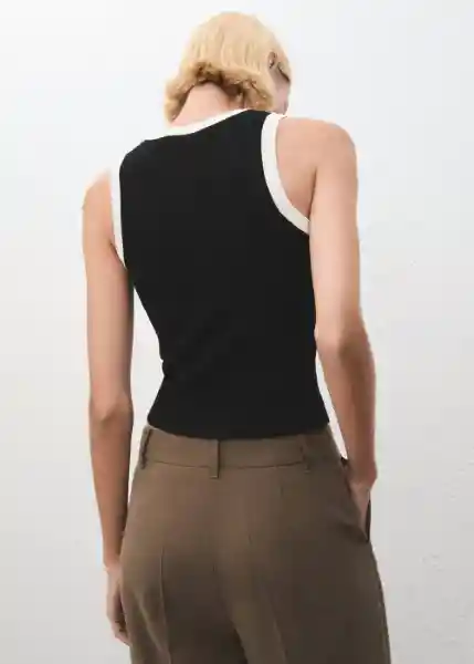 Top Fine Negro Talla XS Mujer Mango