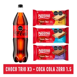 Combo Choco Trio 90 g 3 Und + Coca Cola Zero 1.5 L