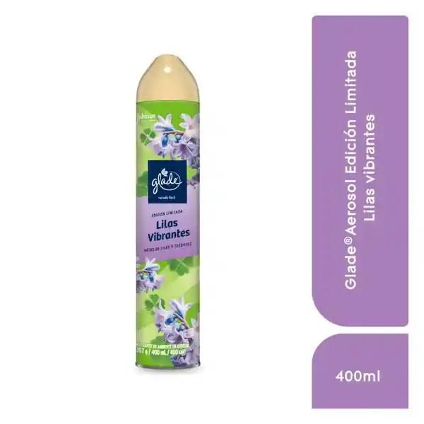 Glade Aromatizante Aerosol Edición Limitada Lilas Vibrantes