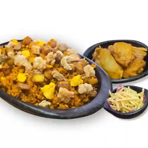 Arroz Paisa Valenciana Pollo Frito