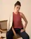 Blusa Tejido Rojo Cherry Oscuro Talla M 661G205 Esprit