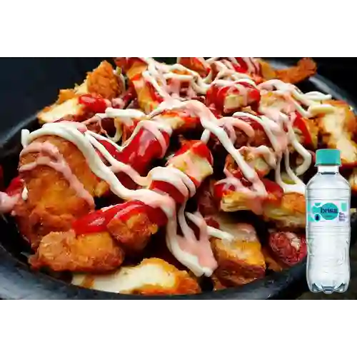 Combo Salchipapa Mega Especial + Brisa Sin Gas 280ML
