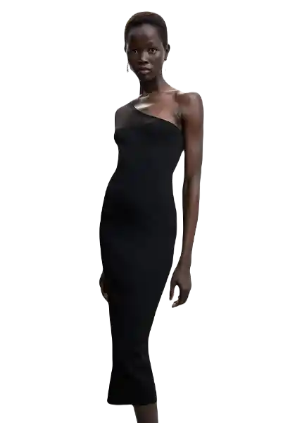 Vestido Marisa Negro Talla 24 Mujer Mango