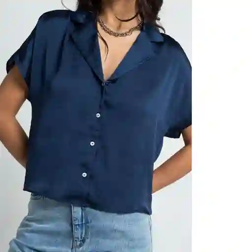 Camisa Peralpes Mujer Azul Medianoche Ultraoscuro L Naf Naf