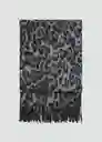 Bufanda Leoparda Gris Medio Vigore Talla 99 Mujer Mango