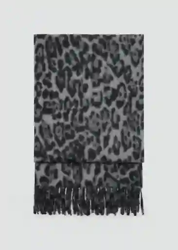 Bufanda Leoparda Gris Medio Vigore Talla 99 Mujer Mango