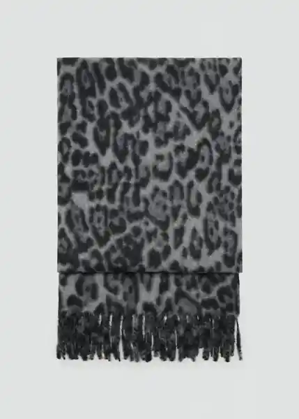 Bufanda Leoparda Gris Medio Vigore Talla 99 Mujer Mango