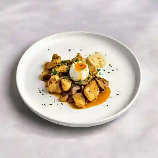 Pollo con champinones