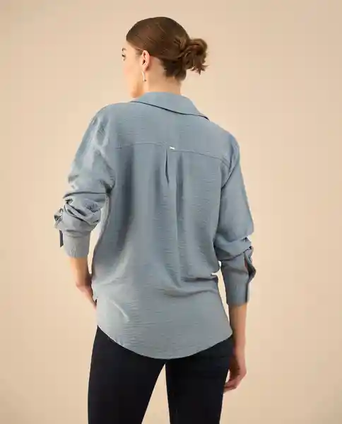 Camisa Azul Chambray Medio Talla M 412G011 Esprit
