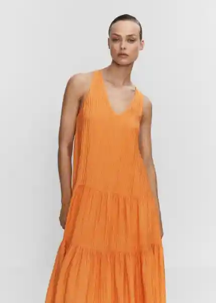 Vestido Sofia Naranja Talla 18 Mujer Mango