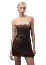 Vestido Coral Chocolate Talla XS Mujer Mango
