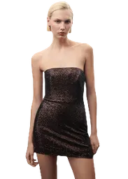 Vestido Coral Chocolate Talla XS Mujer Mango