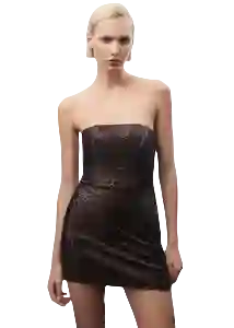 Vestido Coral Chocolate Talla XS Mujer Mango