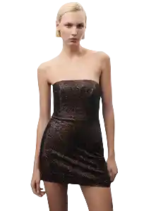 Vestido Coral Chocolate Talla XS Mujer Mango