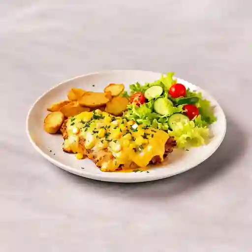 Pechuga Gratinada Con Maiz Tierno