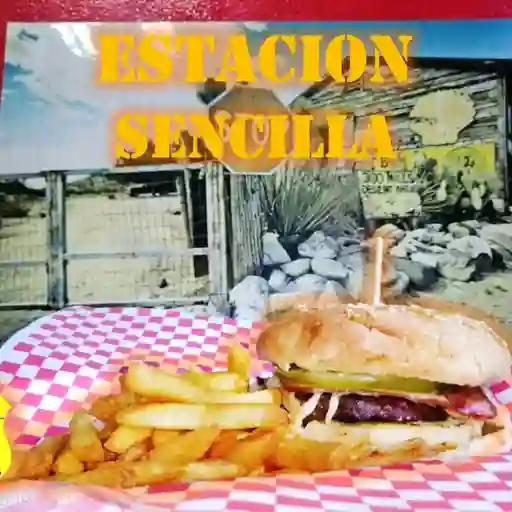 Hamburguesa estacion sencilla