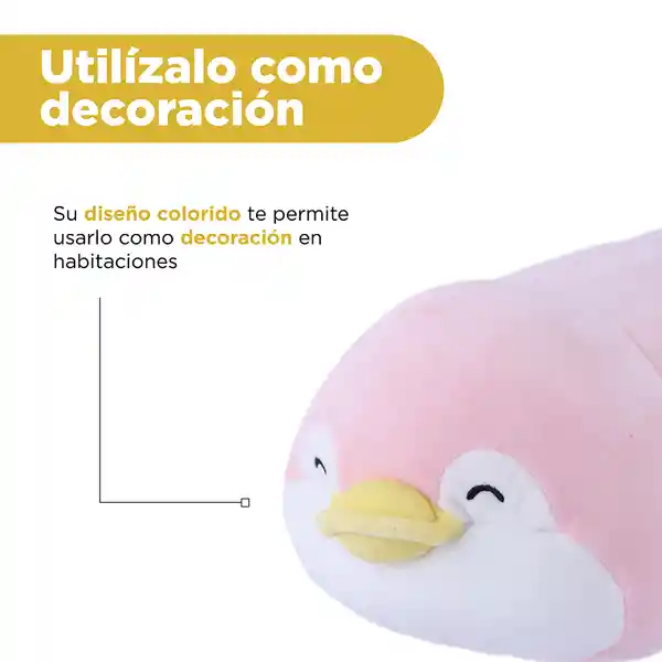 Peluche Pinguino Acostado Pendy Mini Family Rosa 19" Miniso