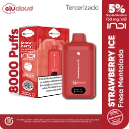 Glucloud Vapeador Strawberry Ice Indi / 8000 Puffs