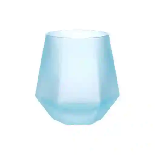 Vaso de Vidrio Hexagonal Azul 320 mL