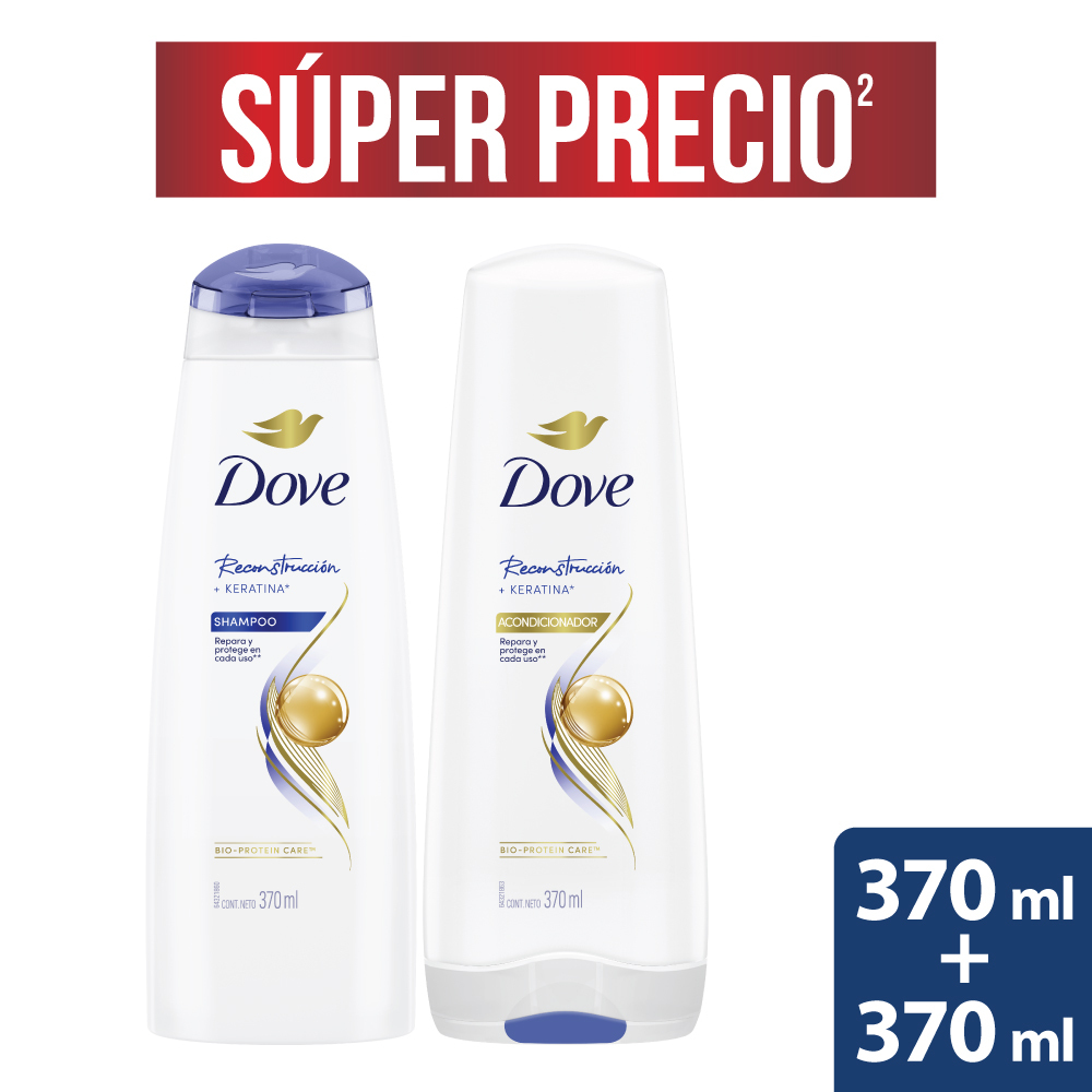 Dove Shampoo + Acondicionador Reconstrucción Completa 2 und