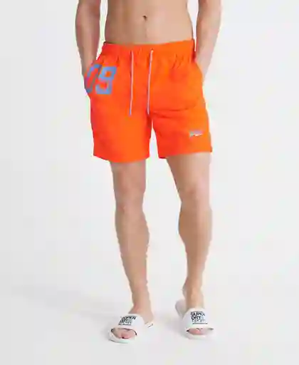 Superdry Short de Baño Waterpolo Swim Naranja Talla S