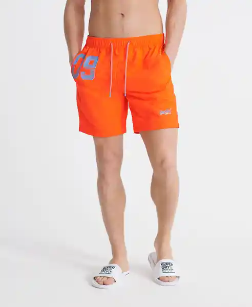 Superdry Short de Baño Waterpolo Swim Naranja Talla S