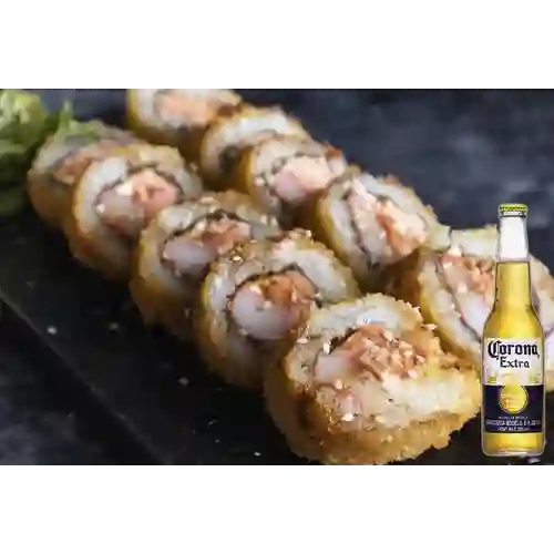 Combo Salmón Tempura Roll + Cerveza Corona Bot. 355ml